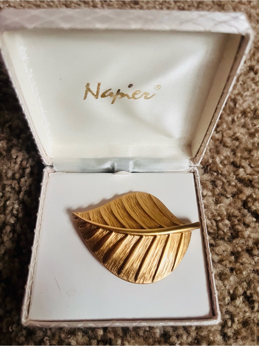 Napier Gold Leaf Brooch Pin